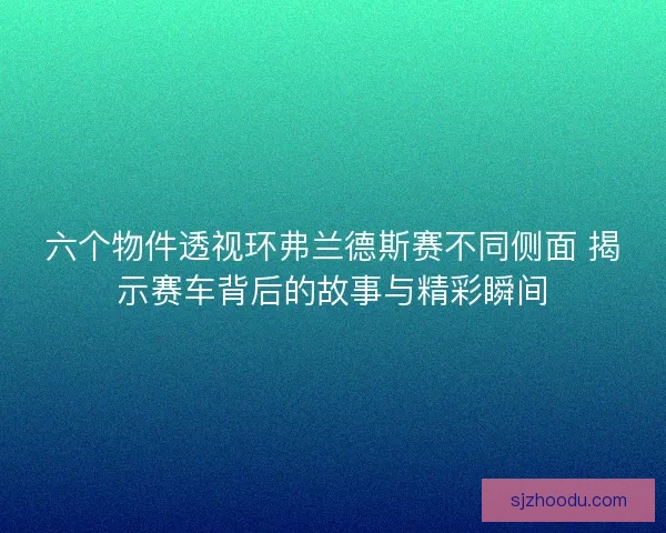 六个物件透视环弗兰德斯赛不同侧面 揭示赛车背后的故事与精彩瞬间